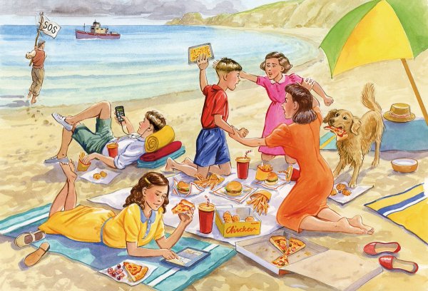 Картина семья на пикнике