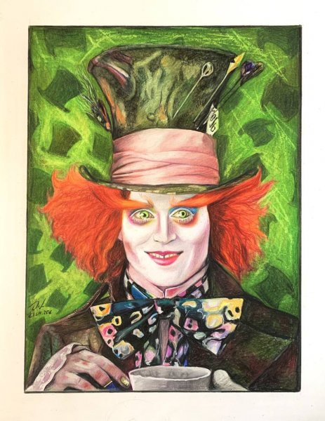 Алиса в стране чудес рисунок Шляпник и Алиса