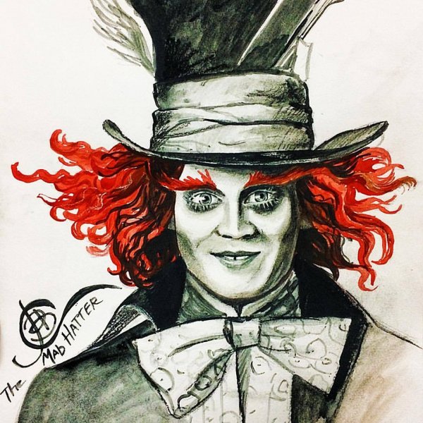 Шляпник Алиса в стране чудес портрет