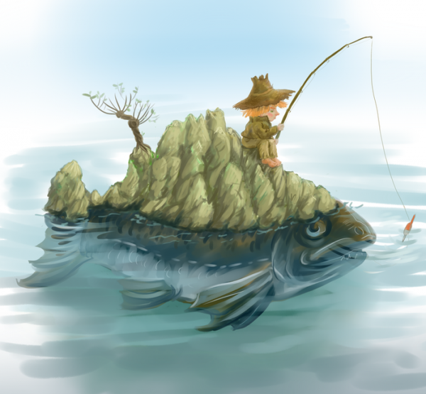 Рыбалка иллюстрация