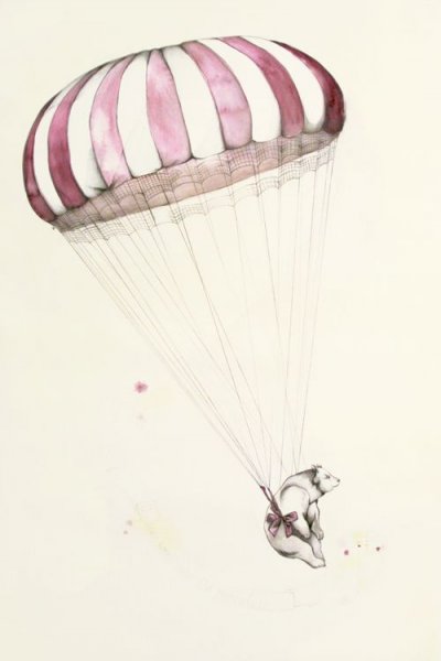 Парашютист акварель