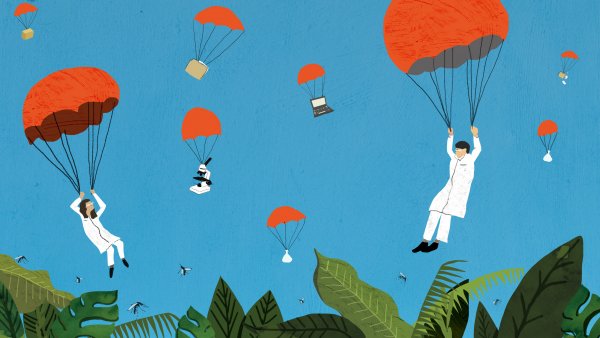 Парашютист гуашь