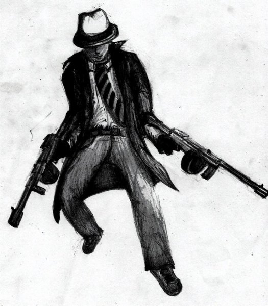 Нарисованный гангстер