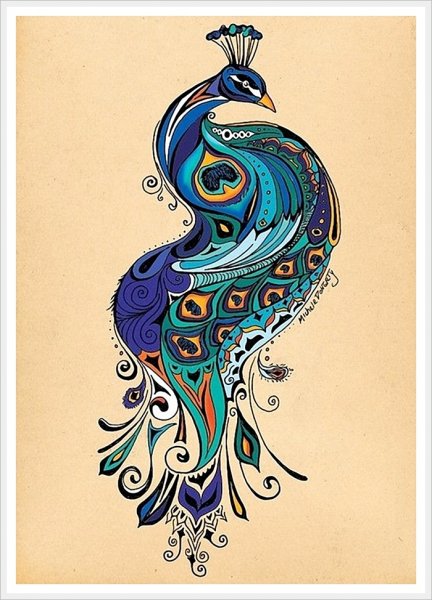 Павлин стилизация