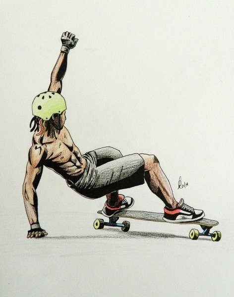 Скейтбордист арт