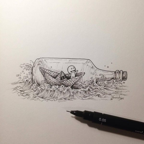 Рисунки линером