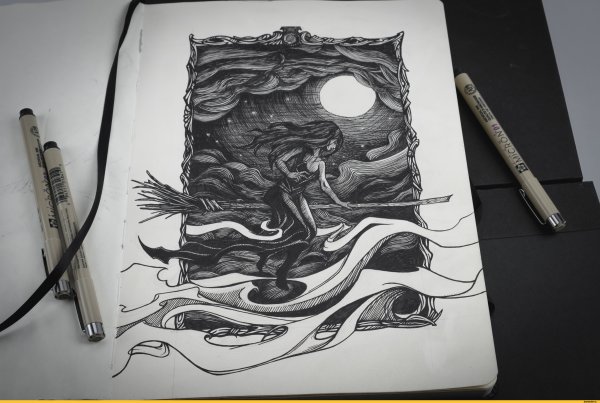 Графика линером иллюстрации