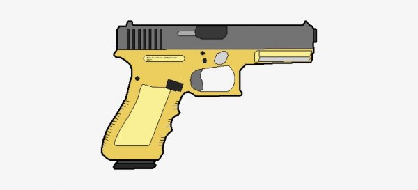 Пистолет Glock золотой вектор