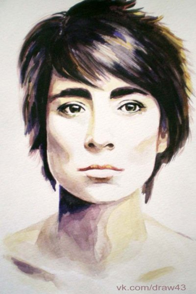 Портрет Земфиры акварель