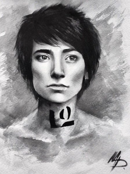 Портрет Земфиры акварель