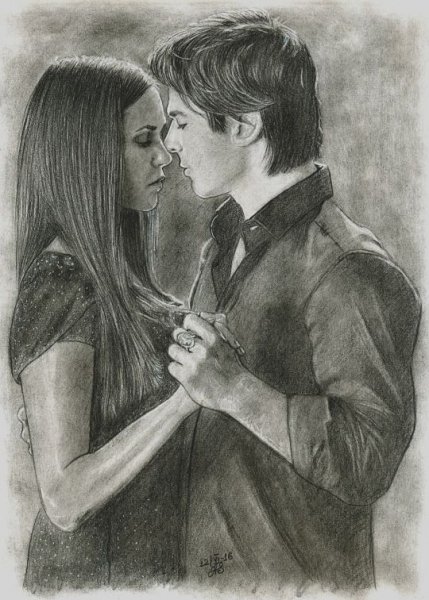 Дневники вампира Деймон рисунок