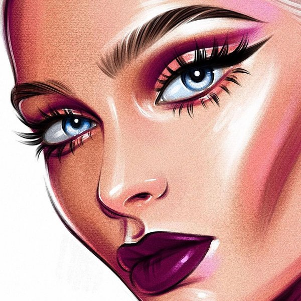 Нарисованная девушка Бьюти