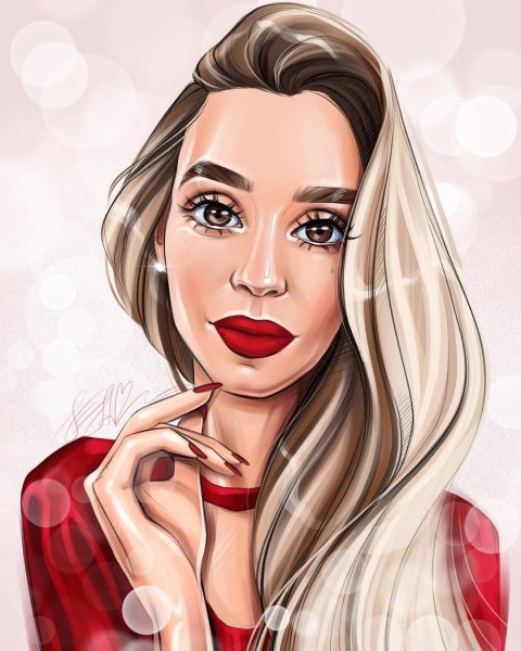 Красивая девушка мультяшная