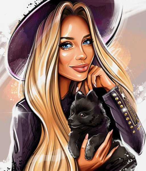 Нарисованная девушка Бьюти