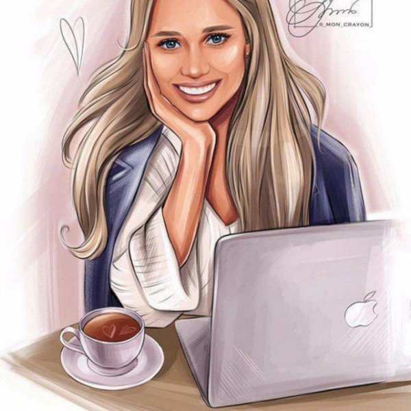 Скетчинг менеджер блондинка