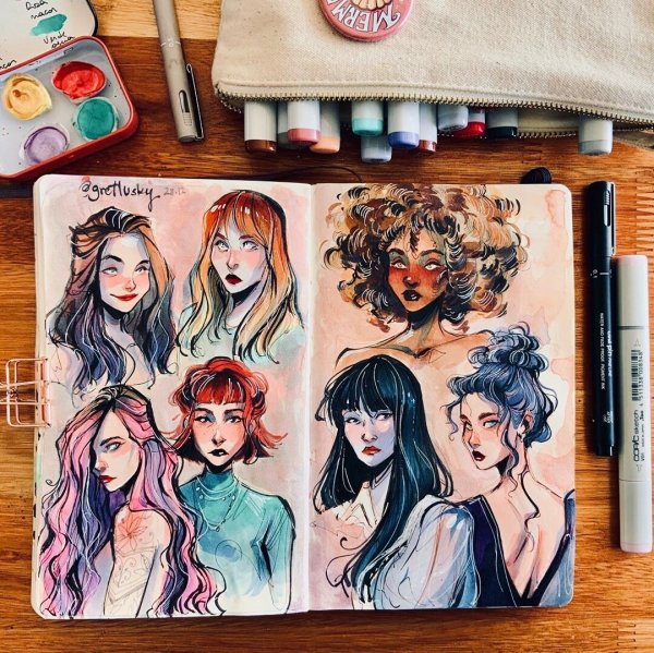 Идеи для рисования в скетчбуке арты