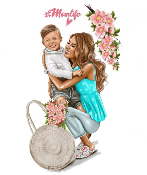 Мать и дитя акварель