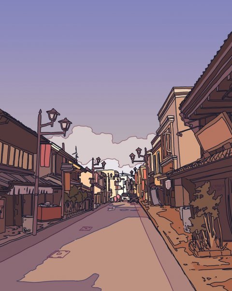 Улица в мультяшном стиле