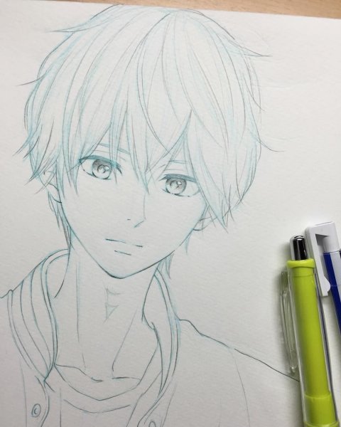 Аниме скетч мальчик