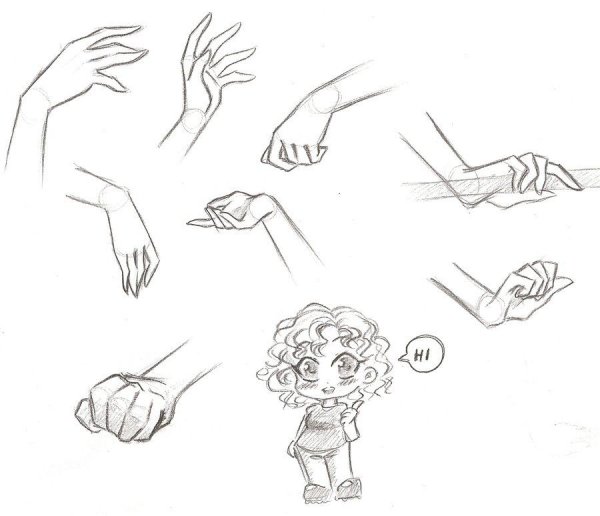 Руки аниме карандашом