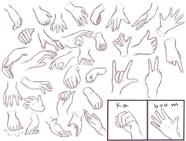 Кисти рук аниме