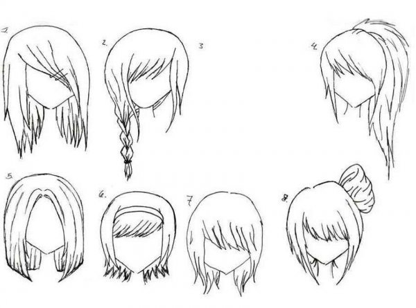 Волосы для рисования аниме