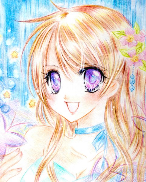 Аниме девочки цветные