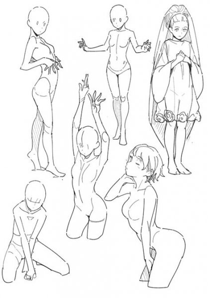 Сложные позы для рисования