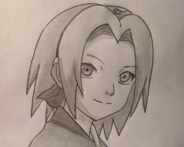 Сакура Харуно карандашом