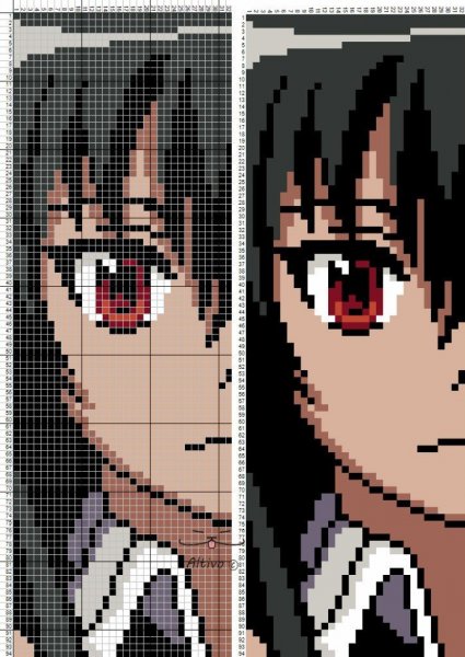 Вышивка крестом аниме персонажей