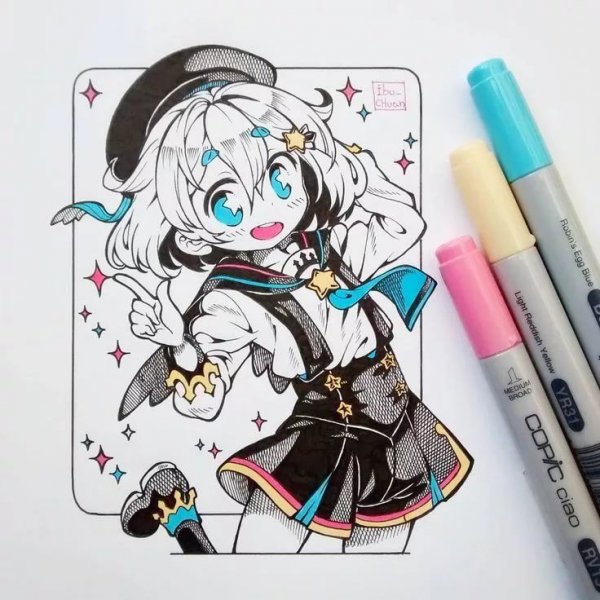 Аниме фломастерами