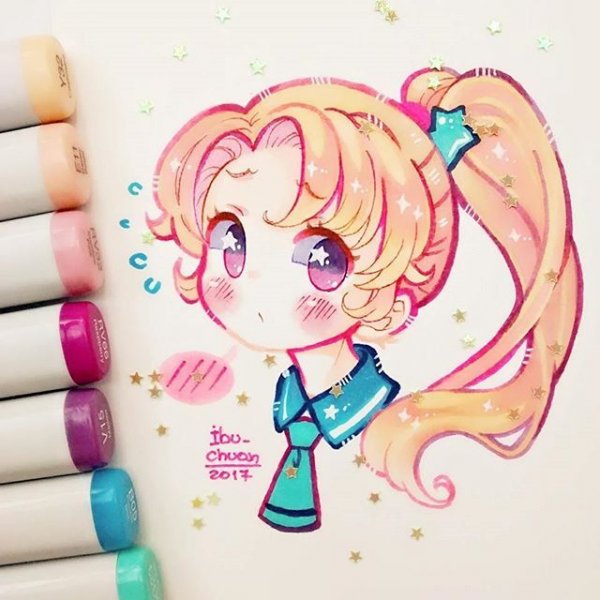 Милые арты маркерами