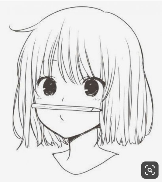 Аниме тян карандашом