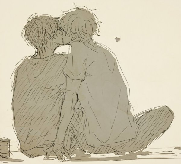 Аниме парни поцелуй