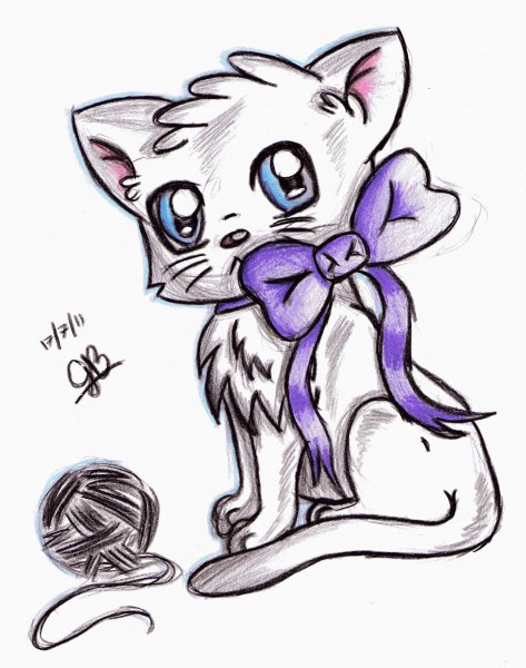 Рисунки котят для срисовки