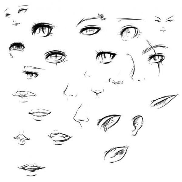 Аниме рты и носы