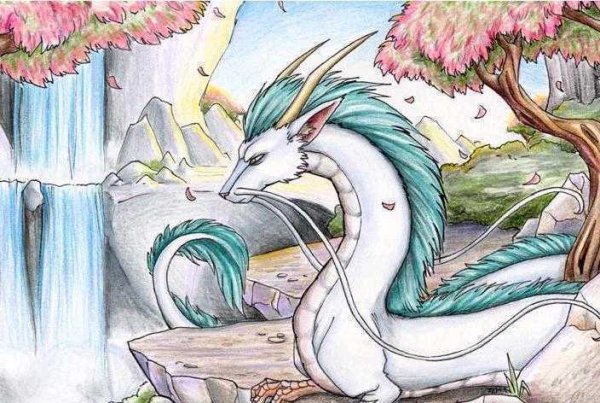 Дракон Хаку карандашом