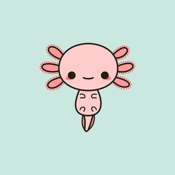 Kawaii аксолотль