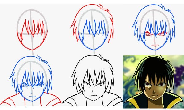 Поэтапные рисунки аниме