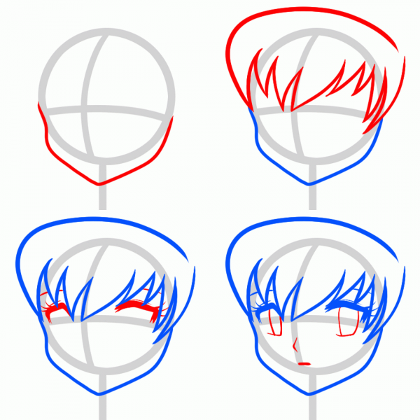 Рисование аниме пошагово