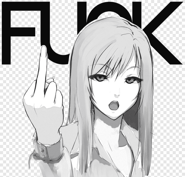 Аниме девочка с факом