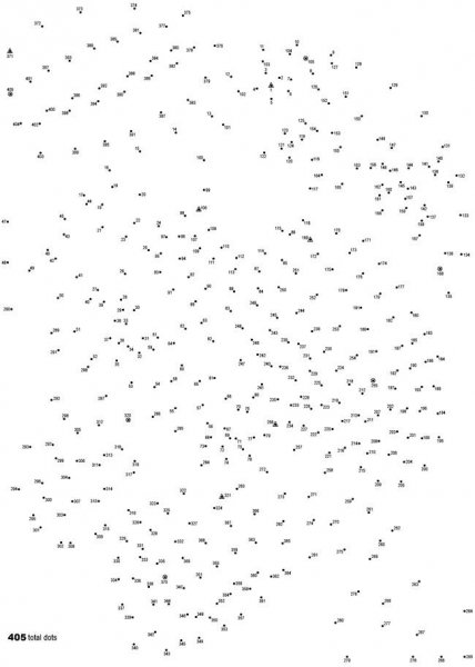 Раскраска по точкам животные сложные