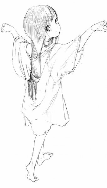 Аниме девушки карандашом