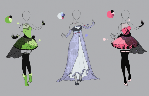 Платья для рисования аниме