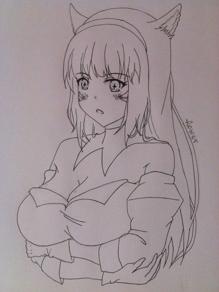Рисунки аниме девушек карандашом