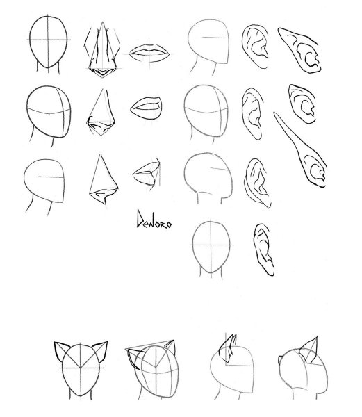 Уши для рисования аниме