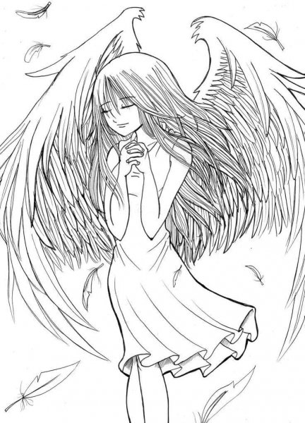 Раскраски аниме ангелы