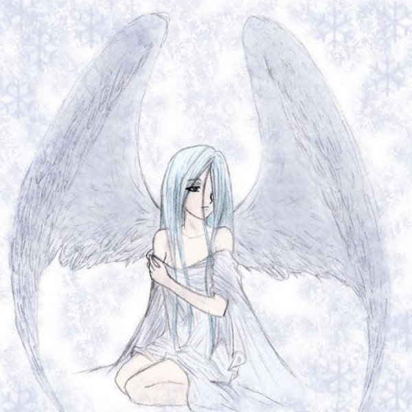 Аниме карандашом ангелы