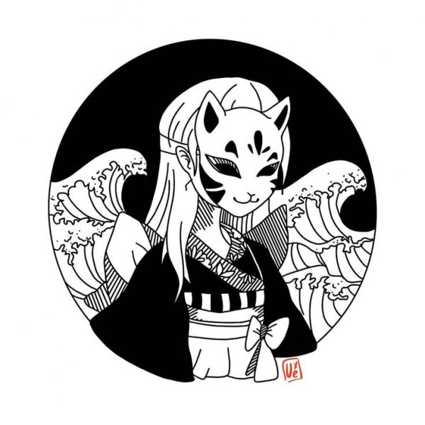 Эскизы тату аниме чб