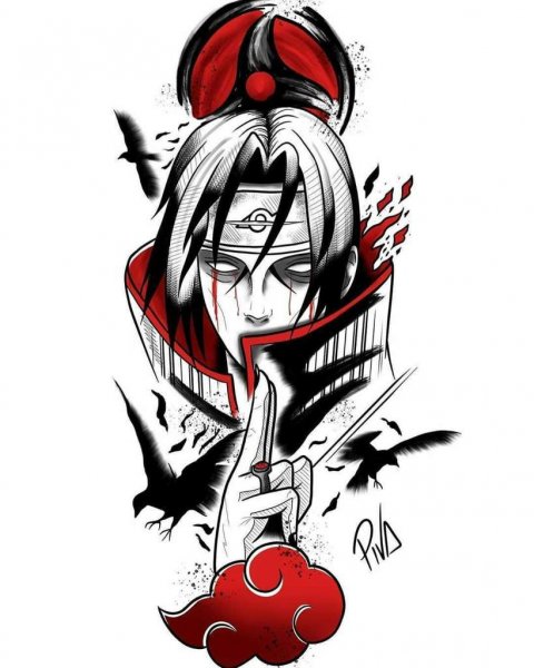 Акацуки Итачи тату